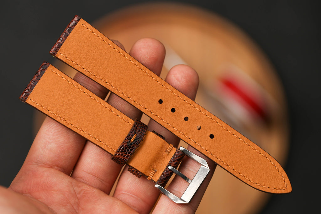 Bespoke Dark Brown Ostrich Leather Watch Strap