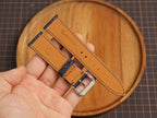 Bespoke Dark Navy Alligator Leather Watch Strap, Flat Design, Dress Watch Band