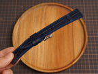 Bespoke Dark Navy Alligator Leather Watch Strap, Flat Design, Dress Watch Band