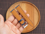 Bespoke Denim Navy Blue Ostrich Leather Watch Strap