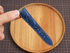 Bespoke Denim Navy Blue Ostrich Leather Watch Strap