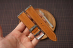 Bespoke Double Padded Navy Gray Ostrich Leather Watch Strap