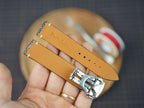 Bespoke Double Pearl Black Stingray Leather Watch Strap for Omega with Deployant Clasp