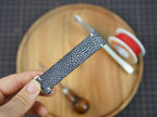 Bespoke Double Pearl Black Stingray Leather Watch Strap for Omega with Deployant Clasp