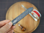 Bespoke Double Pearl Black Stingray Leather Watch Strap for Omega with Deployant Clasp