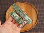 Bespoke Double Pearl Olive Stingray Leather Watch Strap for Panerai 20/22/24/26/27mm