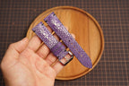 Bespoke Purple Double Pearl Stingray Leather Watch Strap 16/17/18/19/20/22/24/26/27mm