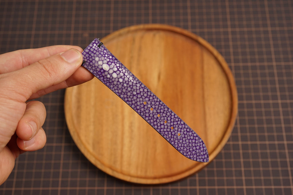 Bespoke Purple Double Pearl Stingray Leather Watch Strap 16/17/18/19/20/22/24/26/27mm