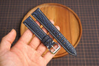 Bespoke Bronze Navy Exotic Leather Watch Strap