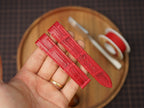 Bespoke Red Alligator Leather Watch Strap for Cartier Santos, Dumont, Roadster