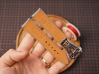 Bespoke Glossy Blue Alligator Leather Watch Strap for Omega with Deployant Clasp