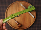 Bespoke Lime Green Glossy Alligator Leather Watch Strap, Dress Watch Band