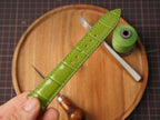 Bespoke Lime Green Glossy Alligator Leather Watch Strap, Dress Watch Band