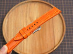 Bespoke Glossy Orange Alligator Leather Watch Strap for Panerai 20/22/24/26/27mm