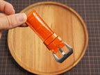 Bespoke Glossy Orange Alligator Leather Watch Strap for Panerai 20/22/24/26/27mm