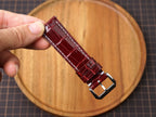 Bespoke Oxblood Burgundy Alligator Leather Watch Strap, Dress Watch Band