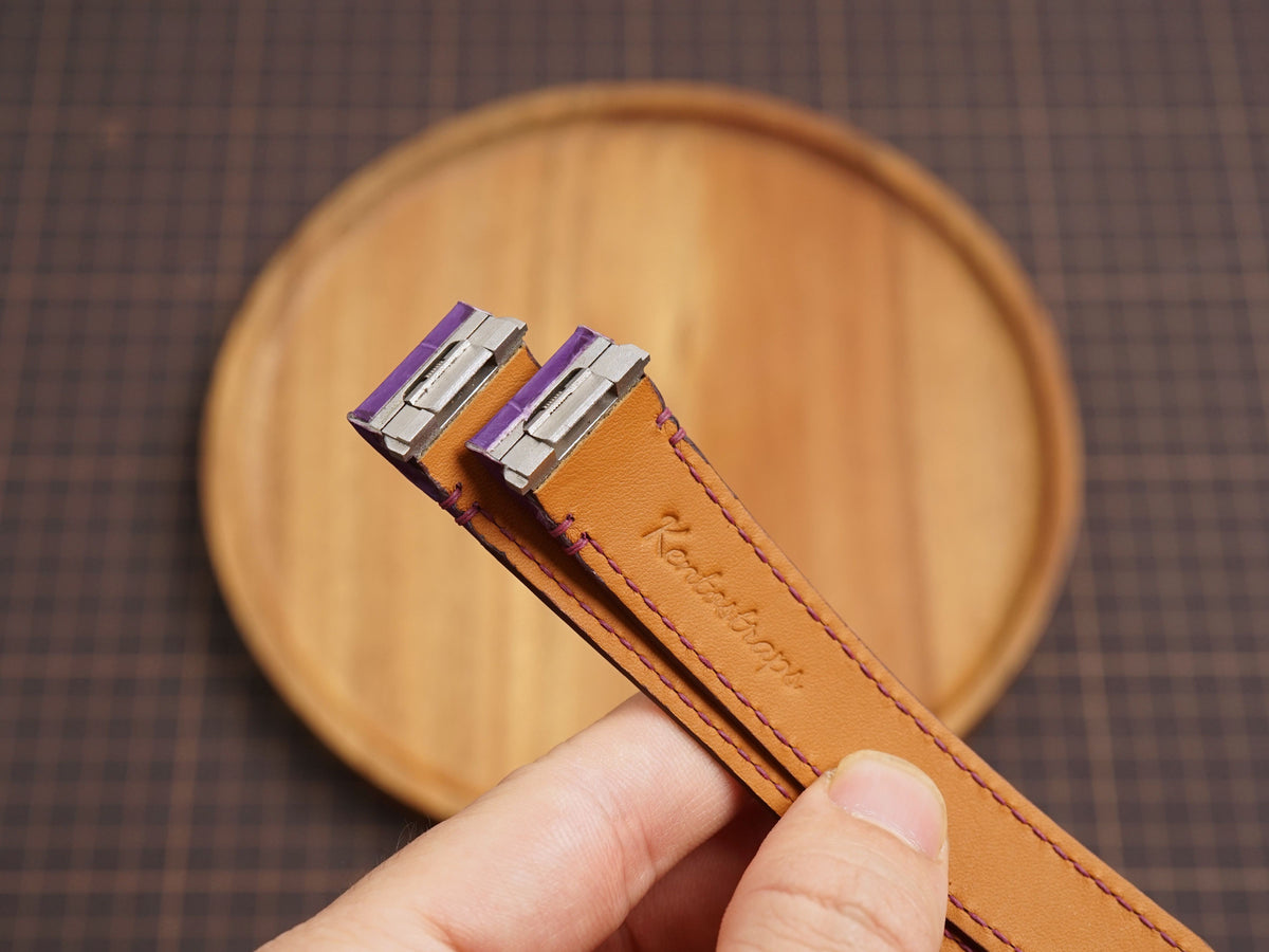 Bespoke Glossy Purple Alligator Leather Watch Strap for Cartier Santos, Roadster