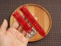 Bespoke Red Glossy Alligator Leather Watch Strap for Panerai 20/22/24/26/27mm