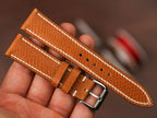 Bespoke Golden Brown Leather Watch Strap, Dress Watch Strap