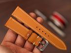 Bespoke Golden Brown Leather Watch Strap, Dress Watch Strap