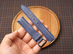 Bespoke Gray Blue Lizard Leather Watch Strap, Dress Watch Band