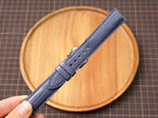 Bespoke Gray Blue Lizard Leather Watch Strap, Dress Watch Band