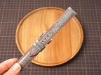 Bespoke Gray Chicken Leg Leather Watch Strap with Twist Red Stitching, Dress Watch Band