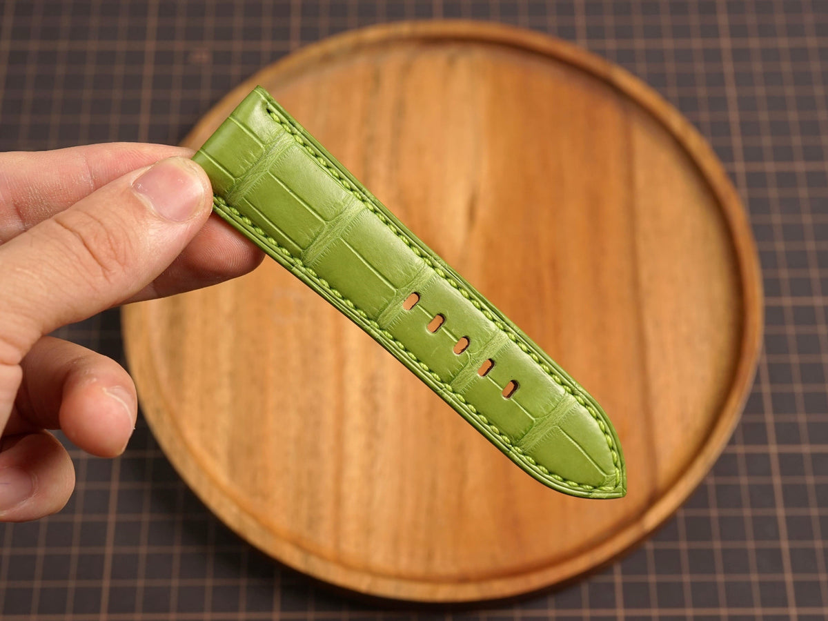 Bespoke Lime Green Alligator Leather Watch Strap for Panerai 20/22/24/26/27mm
