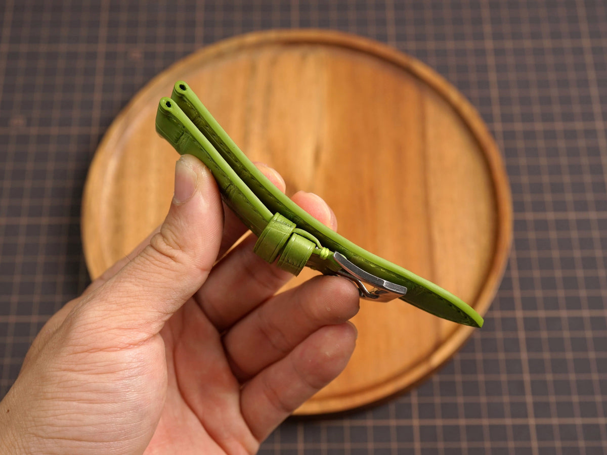 Bespoke Lime Green Alligator Leather Watch Strap for Panerai 20/22/24/26/27mm