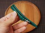 Bespoke Green Alligator Leather Watch Strap with White Stitching, Dress Watch Band