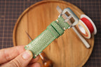 Bespoke Olive Green No Pearl Stingray Leather Watch Strap for Panerai 20/22/24/26/27mm