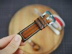 Bespoke Hand-dyed Patina Brown Leather Watch Strap, Panerai Watch Band 20/22/24/26/27mm