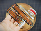 Bespoke Hand-dyed Patina Brown Leather Watch Strap, Panerai Watch Band 20/22/24/26/27mm