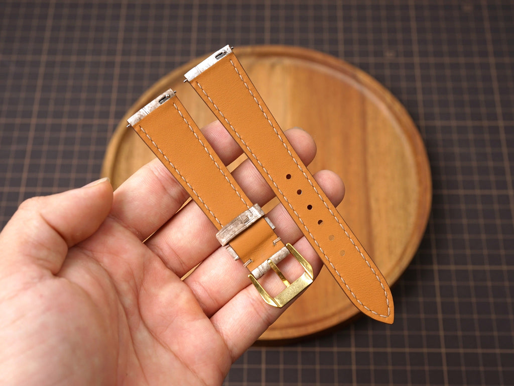 Bespoke Himalayan White Alligator Leather Watch Strap, Dress Watch Strap