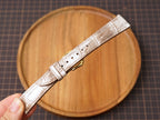 Bespoke Himalayan White Alligator Leather Watch Strap, Dress Watch Strap