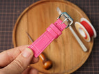 Bespoke Hot Pink Alligator Leather Watch Strap, Dress Watch Strap