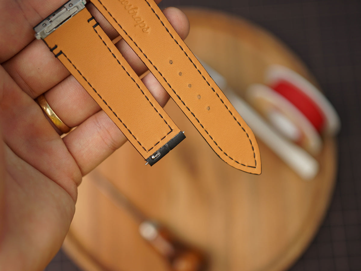 Bespoke Matte Black Alligator Leather Watch Strap for Cartier Santos, Roadster, Dumont