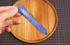 Bespoke Navy Double Pearl Stingray Leather Watch Strap 16/17/18/19/20/21/22/23/24/26/27mm