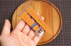 Bespoke Navy Double Pearl Stingray Leather Watch Strap 16/17/18/19/20/21/22/23/24/26/27mm