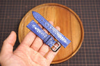 Bespoke Navy Double Pearl Stingray Leather Watch Strap 16/17/18/19/20/21/22/23/24/26/27mm