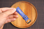 Bespoke Navy Double Pearl Stingray Leather Watch Strap 16/17/18/19/20/21/22/23/24/26/27mm