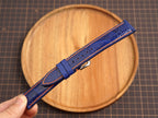 Bespoke Navy Orange Ostrich Leather Watch Strap for Omega