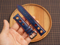Bespoke Navy Red Rally Racing Buttero Leather Watch Strap, Perforated Watch Band