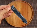 Bespoke Navy White Rally Racing Buttero Leather Watch Strap, Perforated Watch Band