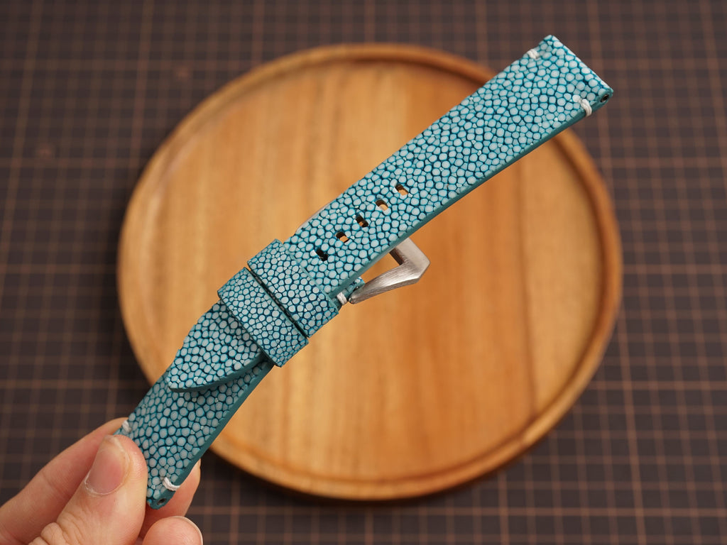 Bespoke No Pearl Turquoise Stingray Leather Watch Strap for Panerai 20/22/24/26/27mm