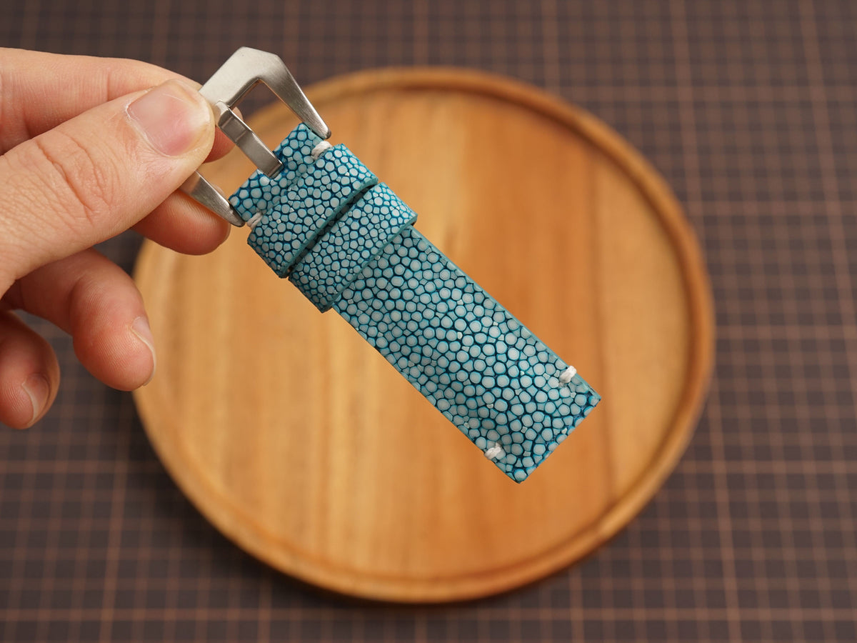 Bespoke No Pearl Turquoise Stingray Leather Watch Strap for Panerai 20/22/24/26/27mm