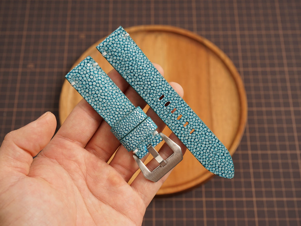 Bespoke No Pearl Turquoise Stingray Leather Watch Strap for Panerai 20/22/24/26/27mm