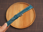 Bespoke Ocean Blue Ostrich Leather Watch Strap