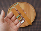 Bespoke No Pearl Olive Stingray Leather Watch Strap, Dress Watch Strap