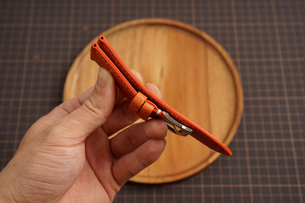 Bespoke Orange Alligator Leather Watch Strap for Panerai 20/22/24/26/27mm